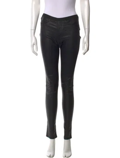 Pre-owned Helmut Lang Lamb Leather Skinny Leg Pants In Black