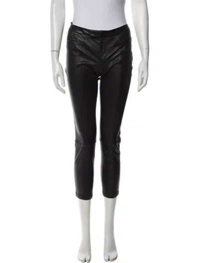 Pre-owned Helmut Lang Lamb Leather Skinny Leg Pants In Black