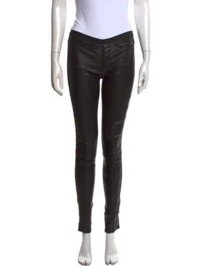 Pre-owned Helmut Lang Lamb Leather Skinny Leg Pants In Black