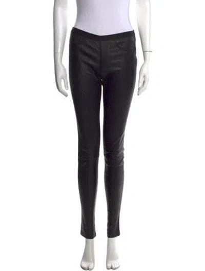 Pre-owned Helmut Lang Lamb Leather Skinny Leg Pants In Black
