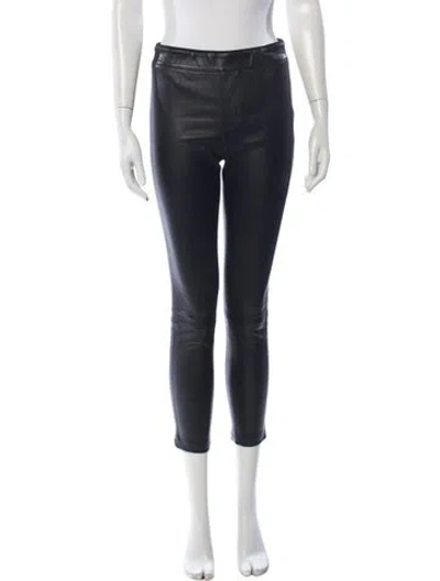 Pre-owned Helmut Lang Lamb Leather Skinny Leg Pants In Black