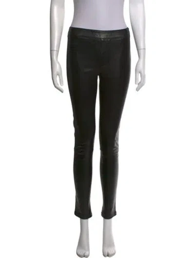Pre-owned Helmut Lang Lamb Leather Skinny Leg Pants In Black