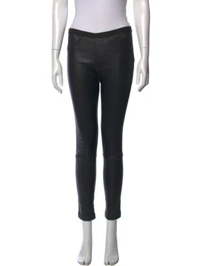 Pre-owned Helmut Lang Lamb Leather Skinny Leg Pants In Black