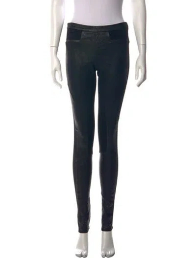 Pre-owned Helmut Lang Lamb Leather Skinny Leg Pants In Black
