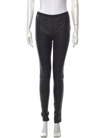 Pre-owned Helmut Lang Lamb Leather Skinny Leg Pants In Black