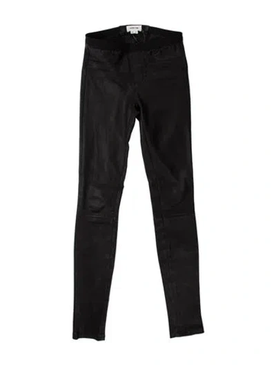Pre-owned Helmut Lang Lamb Leather Skinny Leg Pants In Black