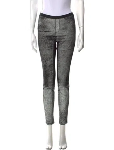 Pre-owned Helmut Lang Lamb Leather Skinny Leg Pants In Black/white