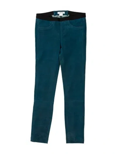 Pre-owned Helmut Lang Lamb Leather Skinny Leg Pants In Blue