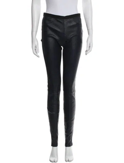 Pre-owned Helmut Lang Lamb Leather Skinny Leg Pants In Blue