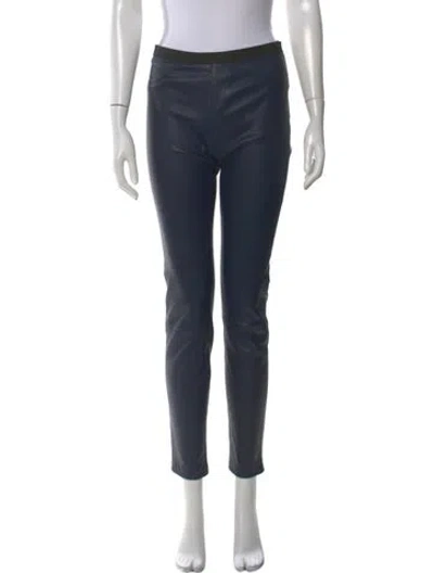 Pre-owned Helmut Lang Lamb Leather Skinny Leg Pants In Blue