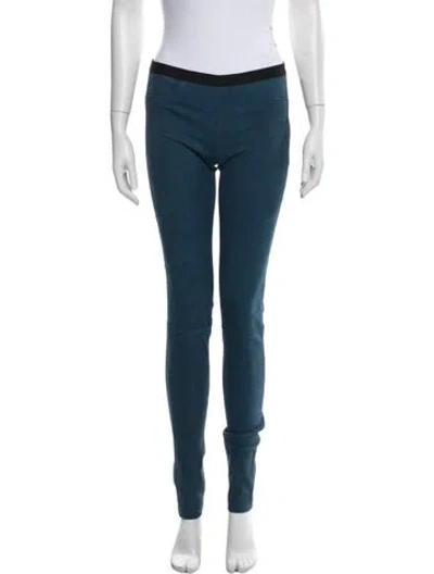 Pre-owned Helmut Lang Lamb Leather Skinny Leg Pants In Blue
