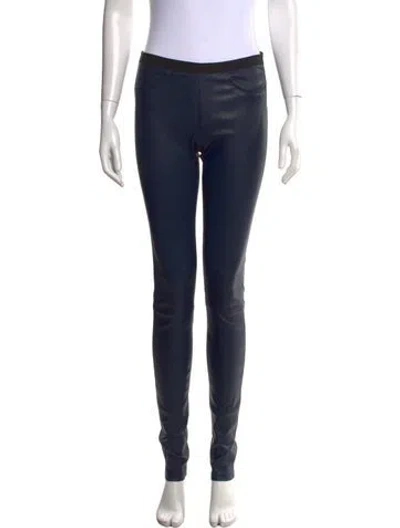Pre-owned Helmut Lang Lamb Leather Skinny Leg Pants In Blue
