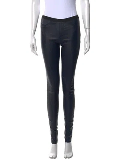 Pre-owned Helmut Lang Lamb Leather Skinny Leg Pants In Blue