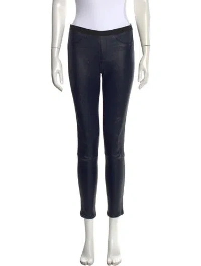Pre-owned Helmut Lang Lamb Leather Skinny Leg Pants In Blue