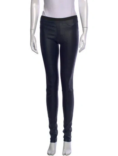 Pre-owned Helmut Lang Lamb Leather Skinny Leg Pants In Blue