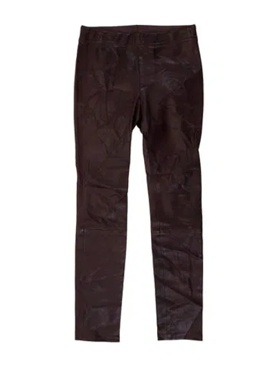 Pre-owned Helmut Lang Lamb Leather Skinny Leg Pants In Brown