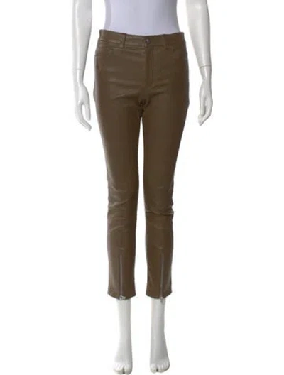 Pre-owned Helmut Lang Lamb Leather Skinny Leg Pants In Brown