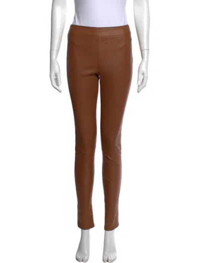Pre-owned Helmut Lang Lamb Leather Skinny Leg Pants In Brown