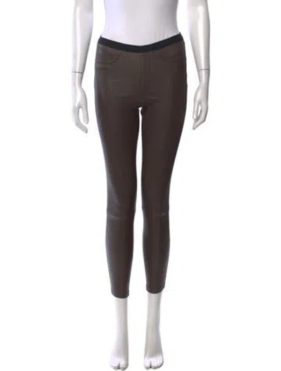 Pre-owned Helmut Lang Lamb Leather Skinny Leg Pants In Brown