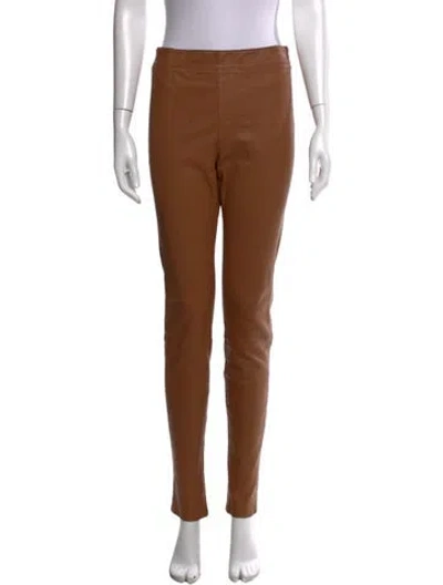 Pre-owned Helmut Lang Lamb Leather Skinny Leg Pants In Brown