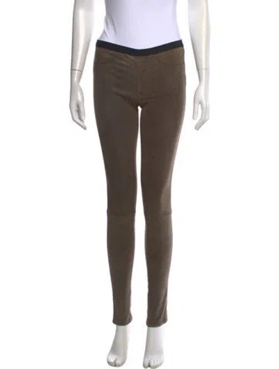 Pre-owned Helmut Lang Lamb Leather Skinny Leg Pants In Brown