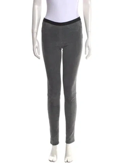 Pre-owned Helmut Lang Lamb Leather Skinny Leg Pants In Gray