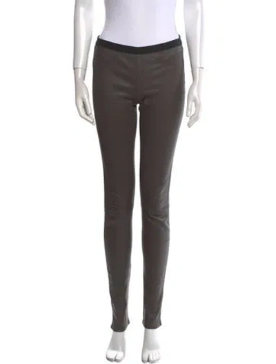 Pre-owned Helmut Lang Lamb Leather Skinny Leg Pants In Gray