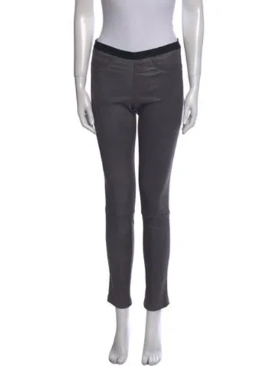 Pre-owned Helmut Lang Lamb Leather Skinny Leg Pants In Gray