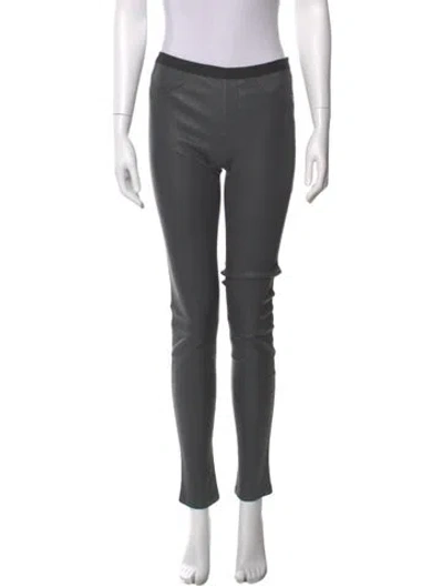 Pre-owned Helmut Lang Lamb Leather Skinny Leg Pants In Gray