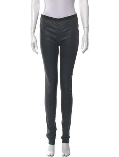 Pre-owned Helmut Lang Lamb Leather Skinny Leg Pants In Gray