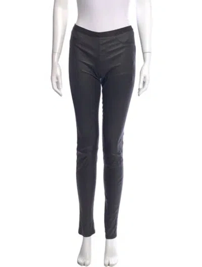Pre-owned Helmut Lang Lamb Leather Skinny Leg Pants In Gray