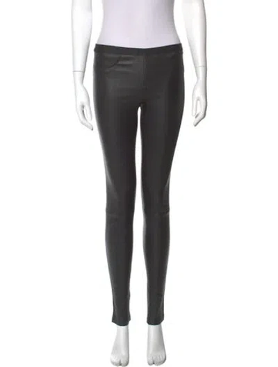 Pre-owned Helmut Lang Lamb Leather Skinny Leg Pants In Gray