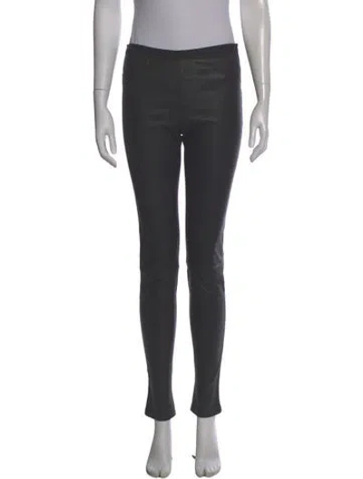 Pre-owned Helmut Lang Lamb Leather Skinny Leg Pants In Gray