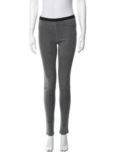 Pre-owned Helmut Lang Lamb Leather Skinny Leg Pants In Gray