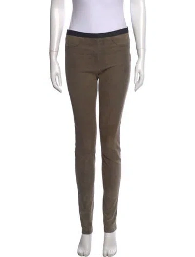 Pre-owned Helmut Lang Lamb Leather Skinny Leg Pants In Gray