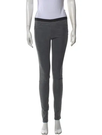 Pre-owned Helmut Lang Lamb Leather Skinny Leg Pants In Gray