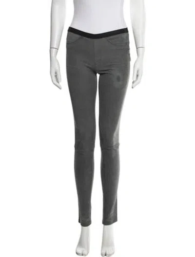 Pre-owned Helmut Lang Lamb Leather Skinny Leg Pants In Gray