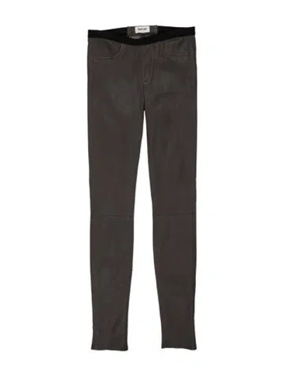 Pre-owned Helmut Lang Lamb Leather Skinny Leg Pants In Gray