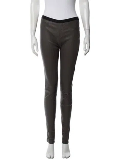Pre-owned Helmut Lang Lamb Leather Skinny Leg Pants In Gray