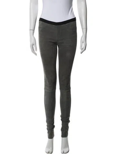 Pre-owned Helmut Lang Lamb Leather Skinny Leg Pants In Green