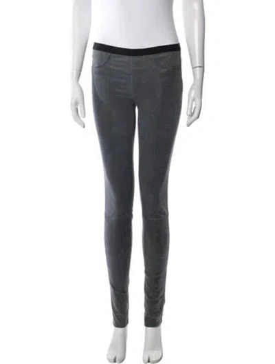 Pre-owned Helmut Lang Lamb Leather Skinny Leg Pants In Grey