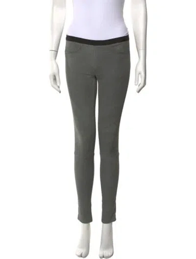 Pre-owned Helmut Lang Lamb Leather Skinny Leg Pants In Grey