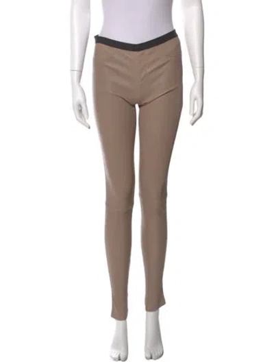 Pre-owned Helmut Lang Lamb Leather Skinny Leg Pants In Neutral