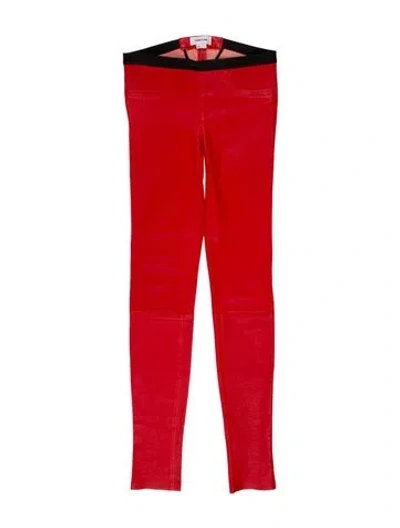 Pre-owned Helmut Lang Lamb Leather Skinny Leg Pants In Orange