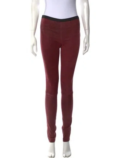 Pre-owned Helmut Lang Lamb Leather Skinny Leg Pants In Red