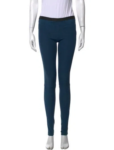 Pre-owned Helmut Lang Lamb Leather Skinny Leg Pants W/ Tags In Blue