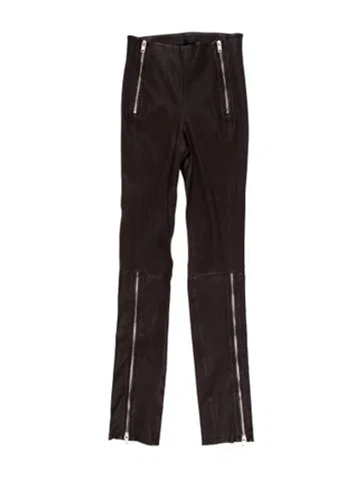 Pre-owned Helmut Lang Lamb Leather Skinny Leg Pants W/ Tags In Brown
