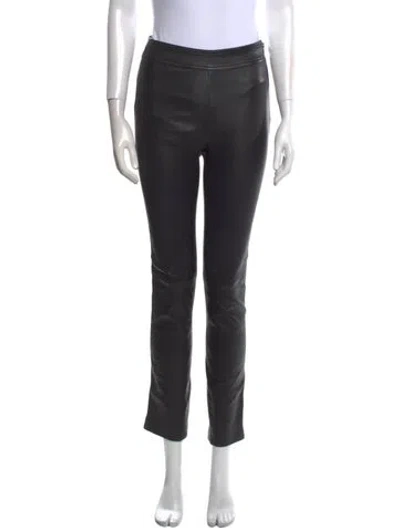 Pre-owned Helmut Lang Lamb Leather Straight Leg Pants In Black