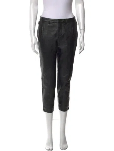 Pre-owned Helmut Lang Lamb Leather Straight Leg Pants In Black