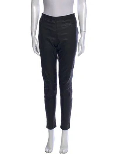 Pre-owned Helmut Lang Lamb Leather Straight Leg Pants In Black